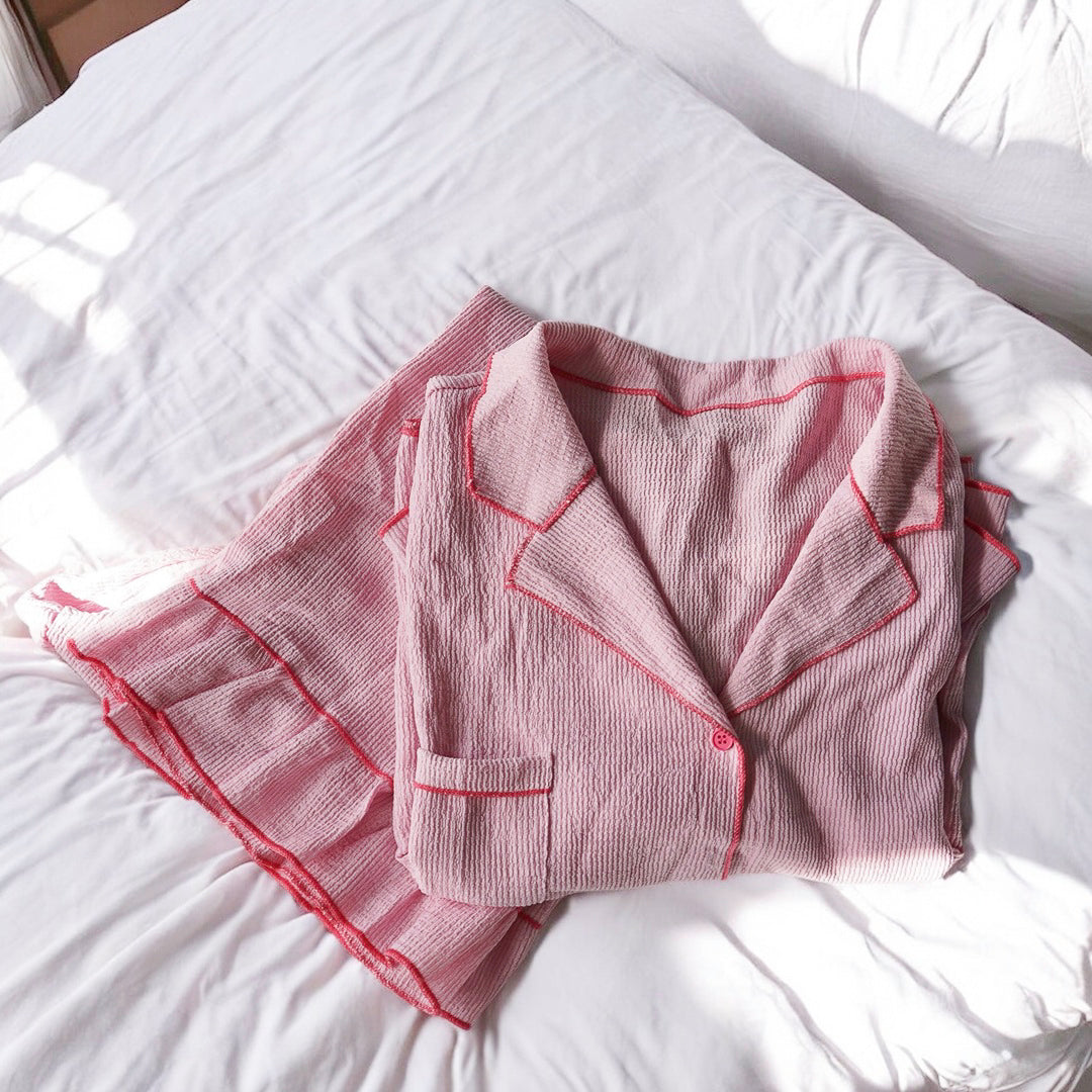 Rosy Ruffle Pajama Set