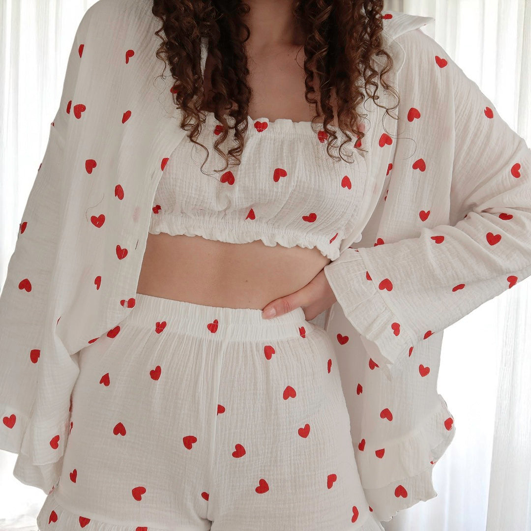 Lover's 3 PCS Cotton Pajama Set