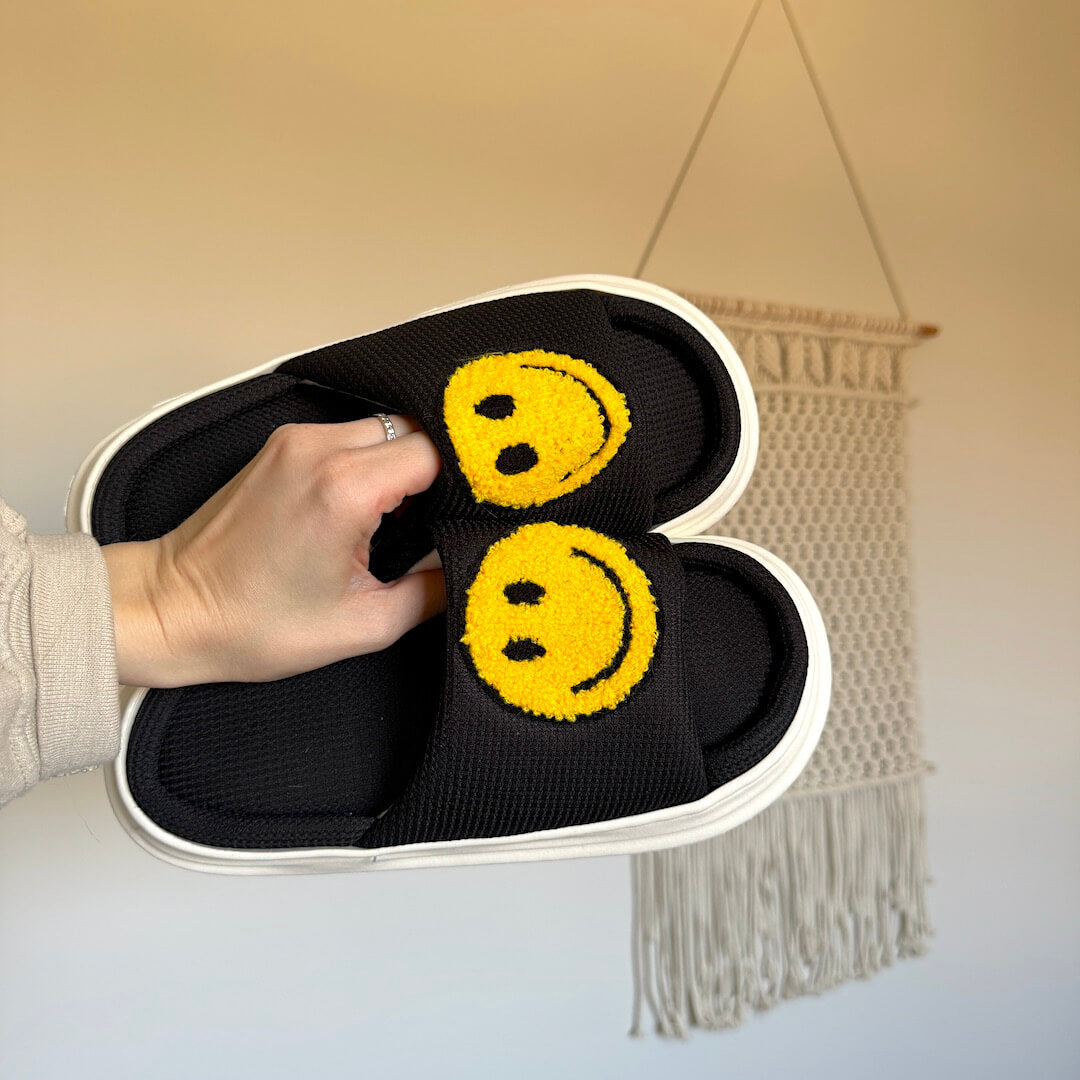 Happy Face Platform Slides Sandals