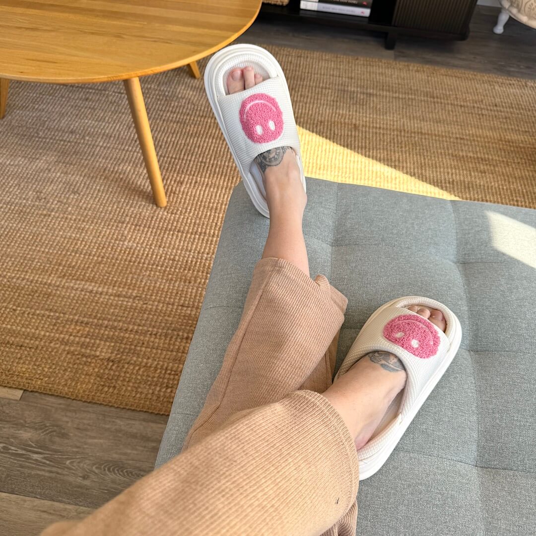 Happy Face Platform Slides Sandals