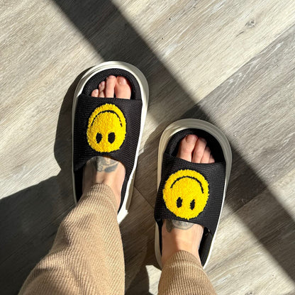 Happy Face Platform Slides Sandals