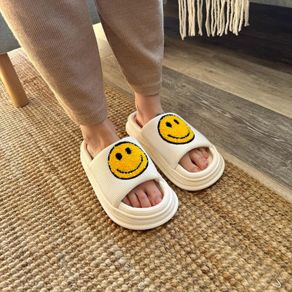 Happy Face Platform Slides Sandals