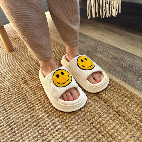 Happy Face Platform Slides Sandals