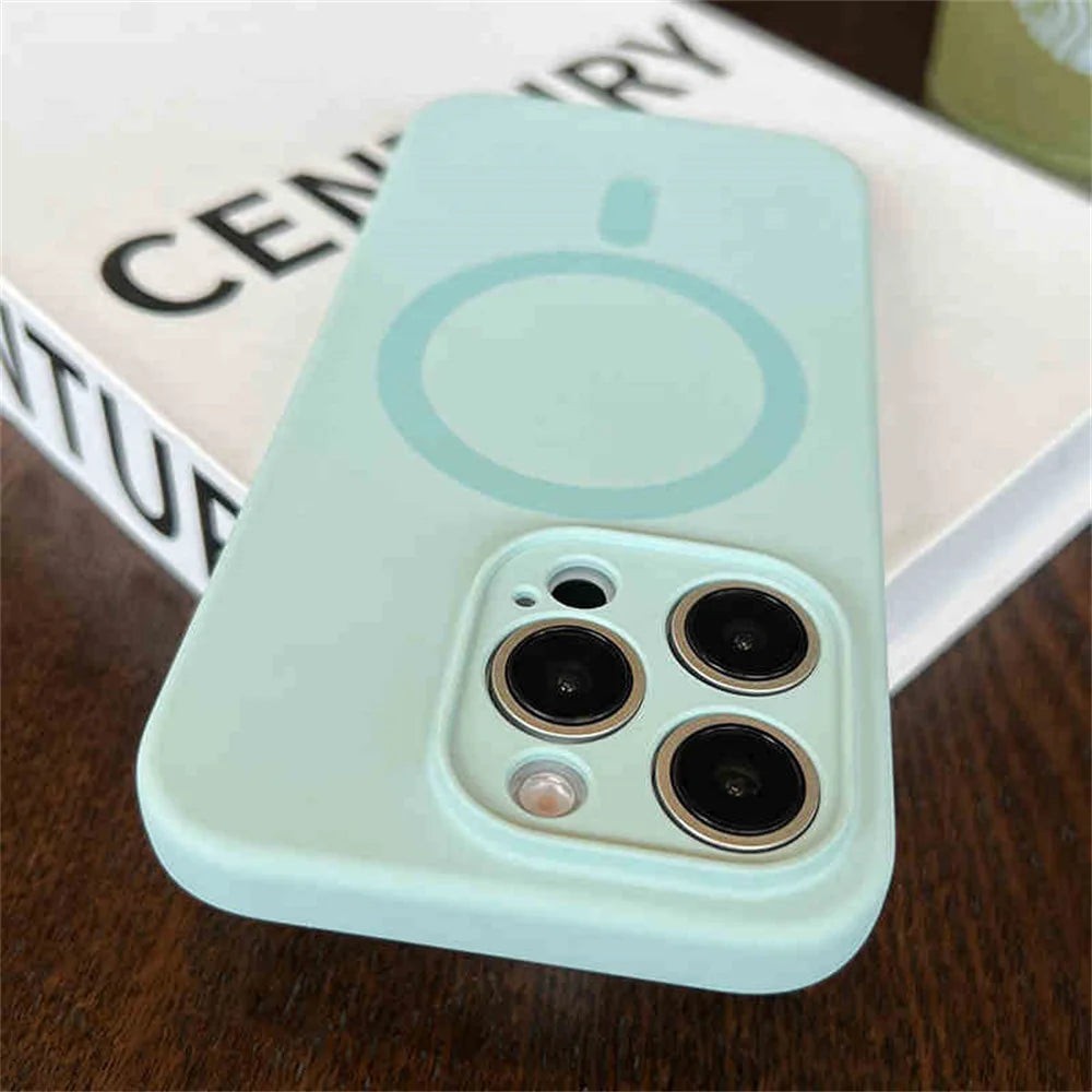 Luxury Fluorescence Bright Color Magnetic Liquid Silicone Magsafe Case Iphone 17 Air 16 15 14 13 Pro