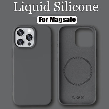 Luxury Liquid Silicone Magsafe Phone Case Iphone 17 16 Plus 15 14 13 12 Pro Max 16e Wireless