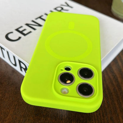 Luxury Fluorescence Bright Color Magnetic Liquid Silicone Magsafe Case Iphone 17 Air 16 15 14 13 Pro