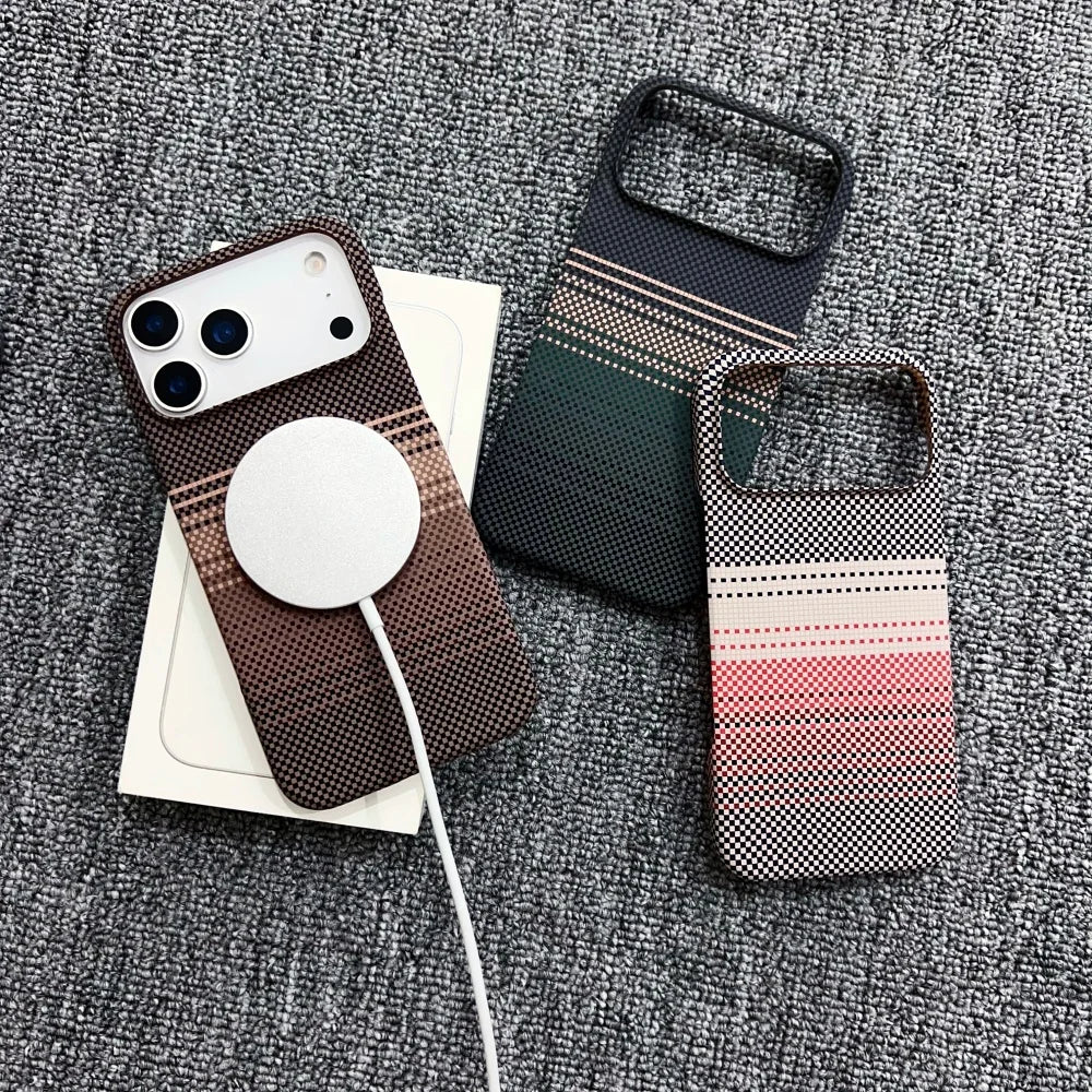 Ultra Slim Rugged Carbon Fibre Magnetic Case Iphone 17 Air 16 15 14 13 12 Pro Max Plus Frameless