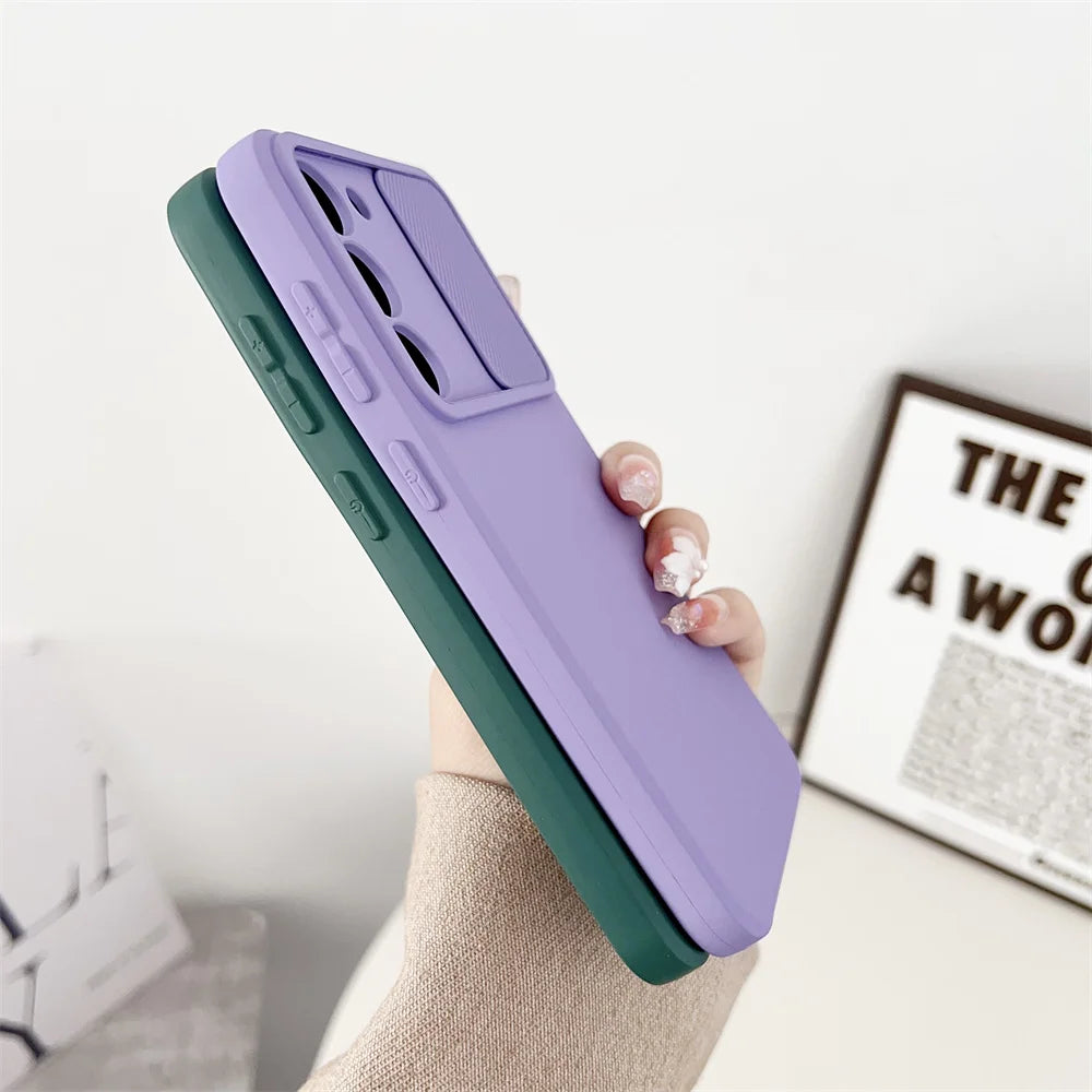Slide Camera Protection Case Samsung S26 Edge S25 A16 A06 S24 S23 S22 S21 Ultra Plus Fe A34 A24 A14