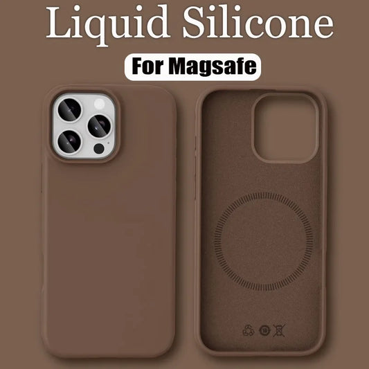 Luxury Liquid Silicone Magsafe Phone Case Iphone 17 16 Plus 15 14 13 12 Pro Max 16e Wireless