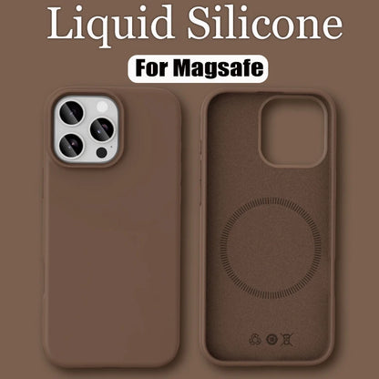 Luxury Liquid Silicone Magsafe Phone Case Iphone 17 16 Plus 15 14 13 12 Pro Max 16e Wireless
