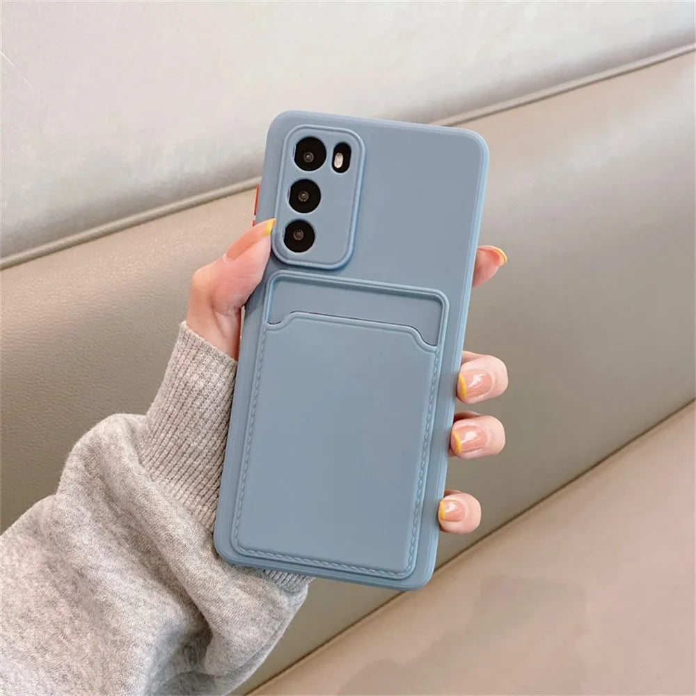 Tpu Soft Silicone Card Slot Wallet Case Samsung S26 S25 S24 S23 S22 S21 Fe Plus Ultra Note 20 A54
