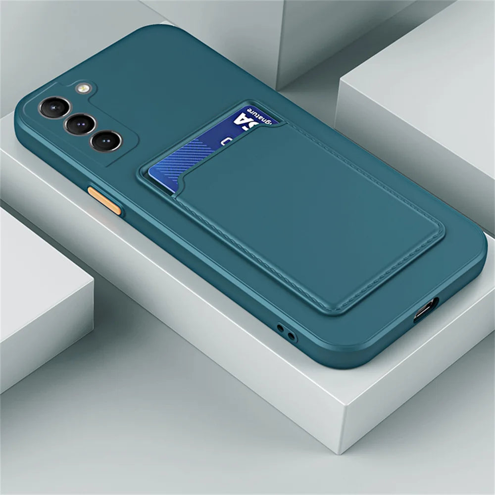 Tpu Soft Silicone Card Slot Wallet Case Samsung S26 S25 S24 S23 S22 S21 Fe Plus Ultra Note 20 A54