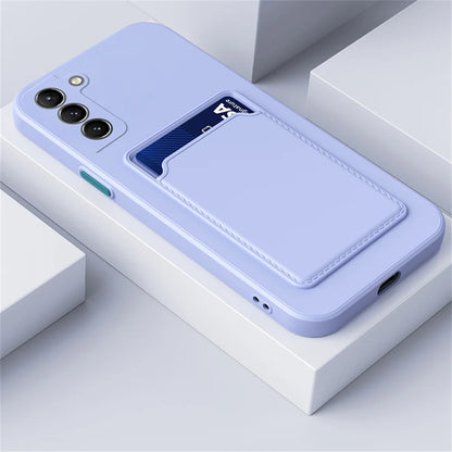 Tpu Soft Silicone Card Slot Wallet Case Samsung S26 S25 S24 S23 S22 S21 Fe Plus Ultra Note 20 A54