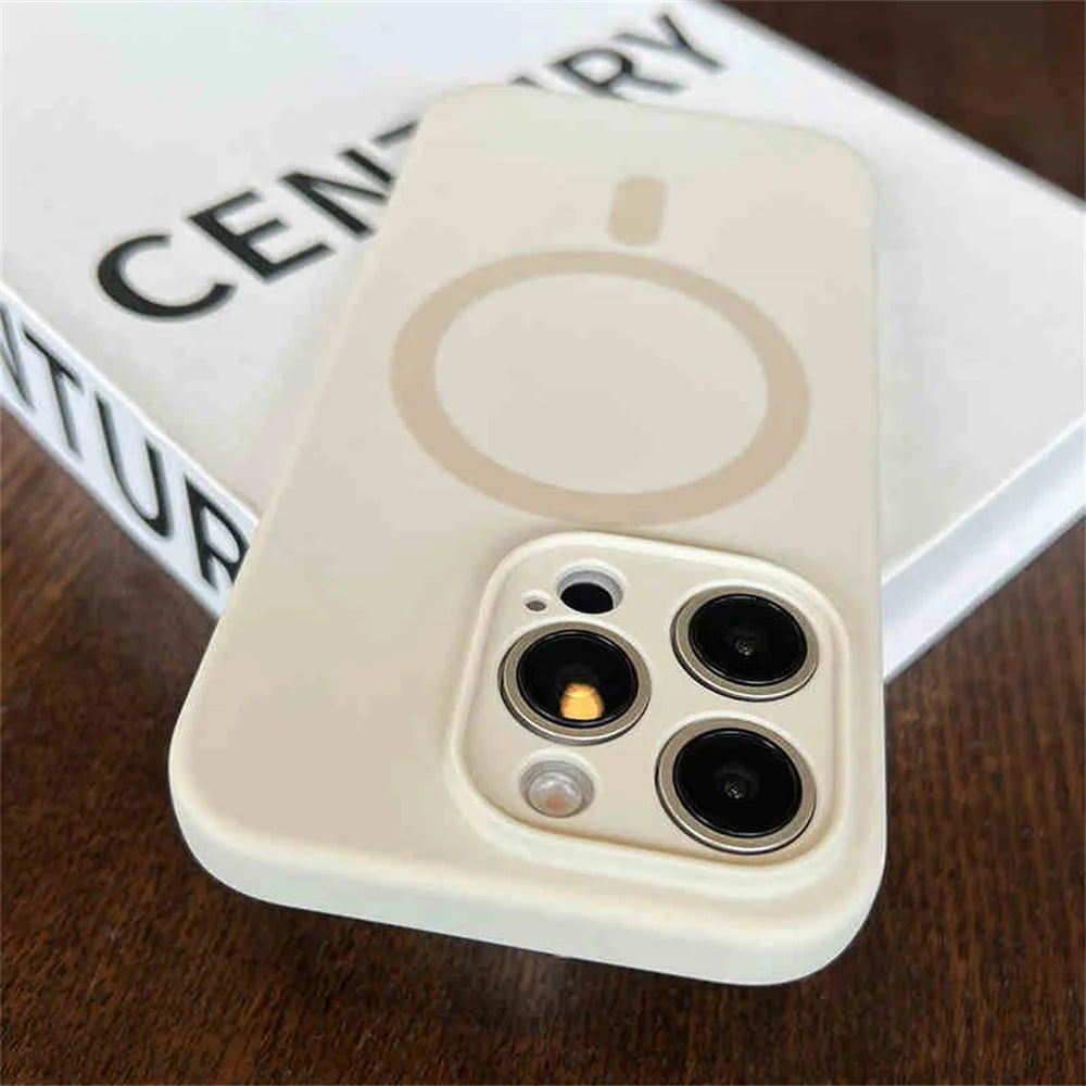 Luxury Fluorescence Bright Color Magnetic Liquid Silicone Magsafe Case Iphone 17 Air 16 15 14 13 Pro
