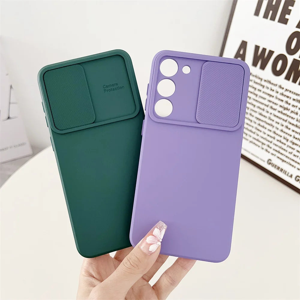 Slide Camera Protection Case Samsung S26 Edge S25 A16 A06 S24 S23 S22 S21 Ultra Plus Fe A34 A24 A14