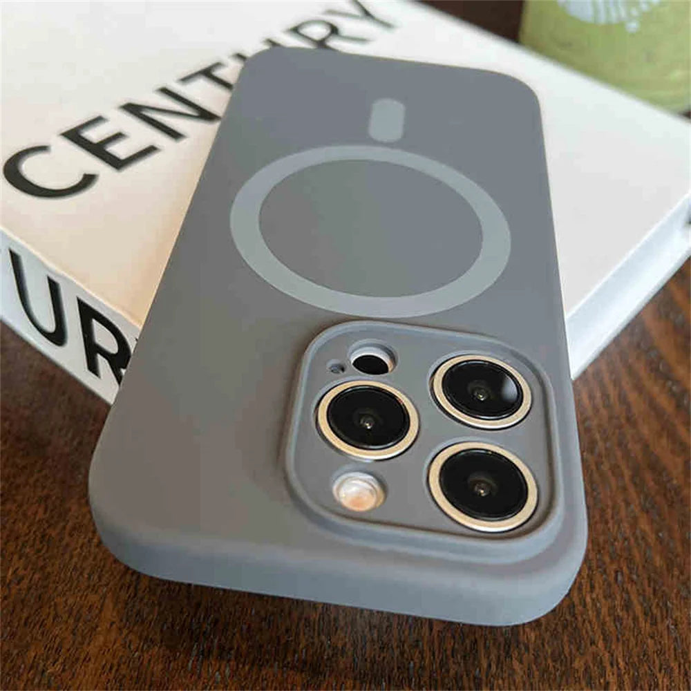 Luxury Fluorescence Bright Color Magnetic Liquid Silicone Magsafe Case Iphone 17 Air 16 15 14 13 Pro