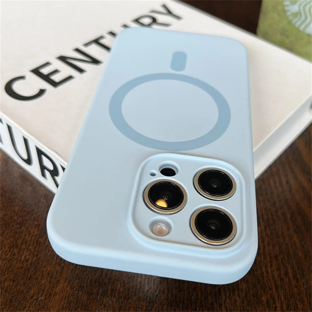 Luxury Fluorescence Bright Color Magnetic Liquid Silicone Magsafe Case Iphone 17 Air 16 15 14 13 Pro