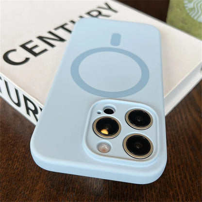 Luxury Fluorescence Bright Color Magnetic Liquid Silicone Magsafe Case Iphone 17 Air 16 15 14 13 Pro