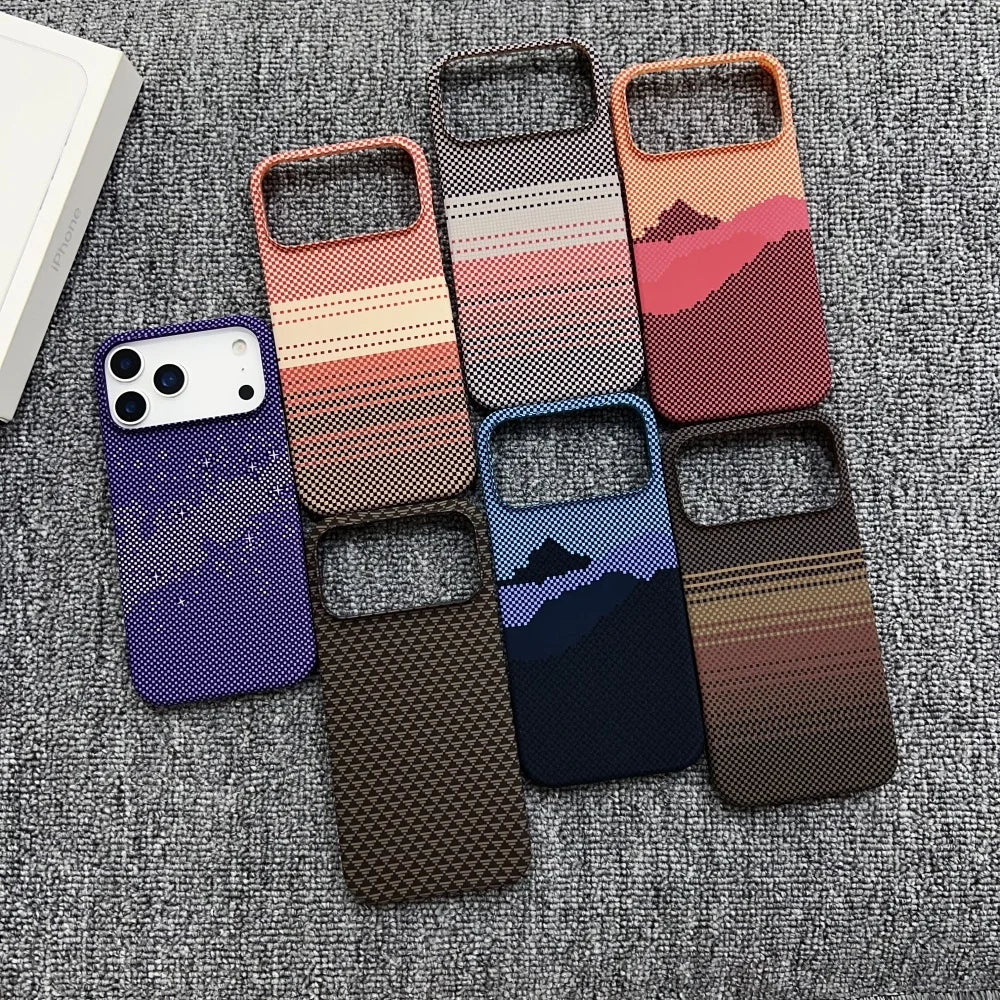 Ultra Slim Rugged Carbon Fibre Magnetic Case Iphone 17 Air 16 15 14 13 12 Pro Max Plus Frameless