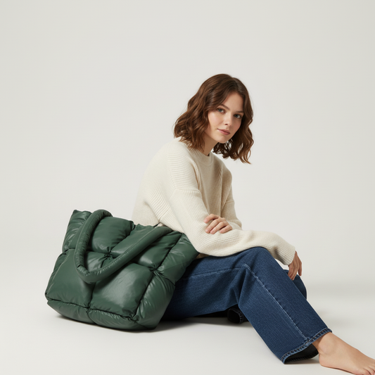 Premium Satin-Finish Puffer Tote Bag