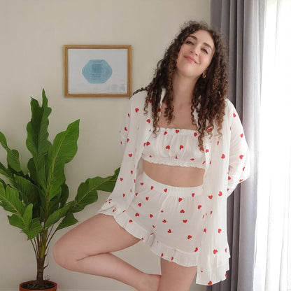 Lover's 3 PCS Cotton Pajama Set